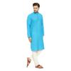 ITOS365 Men Cotton Blend Kurta Pyjama Set Party Fashion Regular Ethinic Wear Indian Dress Gift for Men Turquoise Small view 2