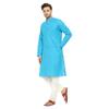 ITOS365 Men Cotton Blend Kurta Pyjama Set Party Fashion Regular Ethinic Wear Indian Dress Gift for Men Turquoise Small view 3