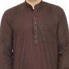 ITOS365 Men Cotton Blend Kurta Pyjama Set Party Fashion Regular Ethinic Wear Indian Dress Gift for Men Coffee Large view 4