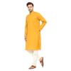 ITOS365 Men Cotton Blend Kurta Pyjama Set Party Fashion Regular Ethinic Wear Indian Dress Gift for Men Golden Small view 3