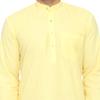 ITOS365 Men Cotton Blend Kurta Pyjama Set Party Fashion Regular Ethinic Wear Indian Dress Gift for Men Lemon Small view 4