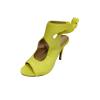 oiangi Womens Suede Super High Heel Sandals Fashion Fish Mouth Hollow Open Toe Strap Back Lace Up Stilettos Summer Solid Comfy Casual Ladies Shoes Yellow view 1