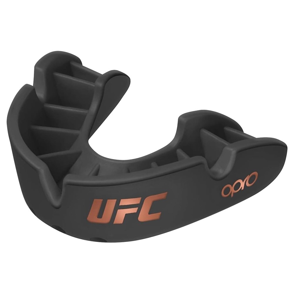 OPRO Bronze Level Sports Mouthguard  Custom-Fit, Breathable, Slim Design  Protective Mouth Guard for Football, Wrestling, Boxing, MMA, Lacrosse & All Contact Sports, Case Included  Black, Youth