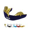 OPRO Instant Custom-Fit Mouth Guard, Dentist-Level Comfort & Fit - Moldable Mouthguard for Football, Boxing, Rugby, MMA, BJJ, UFC Mouth Piece- Includes Mouth Guard Case (Dark Blue/Gold, Youth) view 1