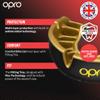 OPRO Gold Level Mouth Guard - Moldable Mouthguard with Premium Comfort Fit, and Multi-Layer Protection for Boxing, MMA, Rugby, Hockey, and Football Mouthpiece  Includes Case (White/Gold, Youth) view 3