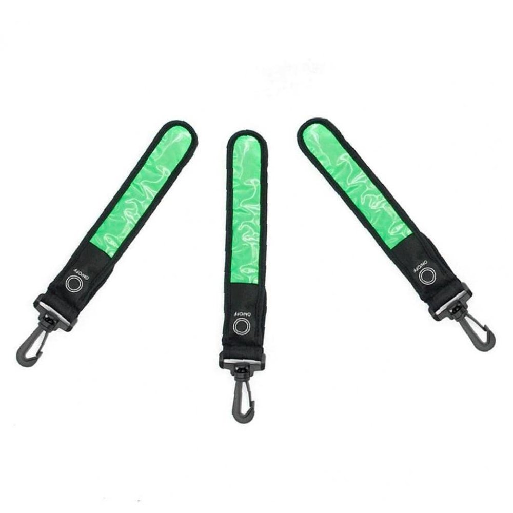 3pcs Led Light Reflective Strap Night Cycling Warning Belt Sports Safety Bag Lighting Pendant Outdoor Accessories