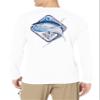 HUK Men's Standard Pocket Tee | Long Sleeved Fishing T-Shirt, Big Tuna-White, 3X-Large view 2