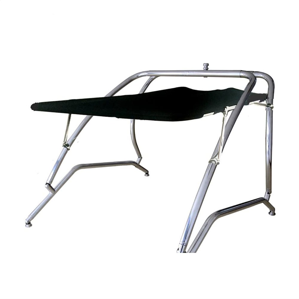 Reborn Pro 2 XL Wakeboard Tower Bimini Top-Strapless Tower Mounted Shade Cover-1" Stainless Tubing, Acrylic Canopy, Easy Removal, Zippers, Clamp Sizes 1.25" - 3", Black or Navy Blue (Black)