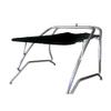 Reborn Pro 2 XL Wakeboard Tower Bimini Top-Strapless Tower Mounted Shade Cover-1" Stainless Tubing, Acrylic Canopy, Easy Removal, Zippers, Clamp Sizes 1.25" - 3", Black or Navy Blue (Black) view 1
