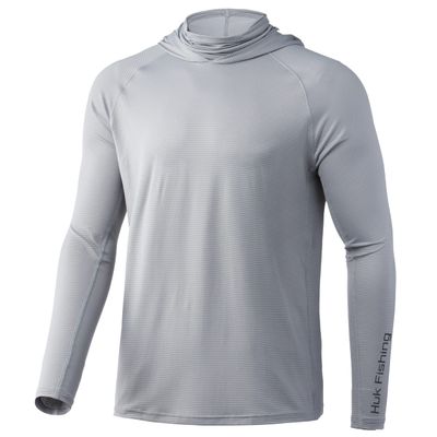 HUK Men's Standard A1A Hoodie | Quick-Dry Performance Sweatshirt +30 UPF, Overcast Grey, XX-Large