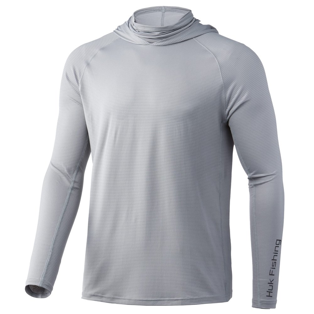 HUK Men's Standard A1A Hoodie | Quick-Dry Performance Sweatshirt +30 UPF, Overcast Grey, XX-Large