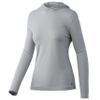 HUK Women's Standard Waypoint Hoodie | Performance Long-Sleeve Shirt +50 UPF, Overcast Grey, Medium view 1