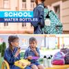 4E's Novelty Sports Water Bottles Bulk (12 Pack) 18 oz Squeeze Reusable Plastic White School Bike Water Bottle for Kids, BPA Free, Party Favor Giveaways, End of Year Student Gifts view 3