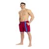 ARENA Men's Icons Beach Bermuda Logo Swim Trunk Beach Shorts, Burgundy/Neon Blue, X-Small view 1