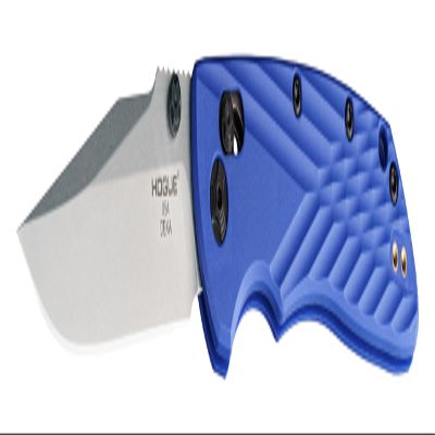 Hogue Deka 3.25" Folder CPM MagnaCut Clip Point Blade Stone Tumbled Finish, Crosshatch Textured Polymer Frame ABLE Lock Manual Knife, Blue - 24373