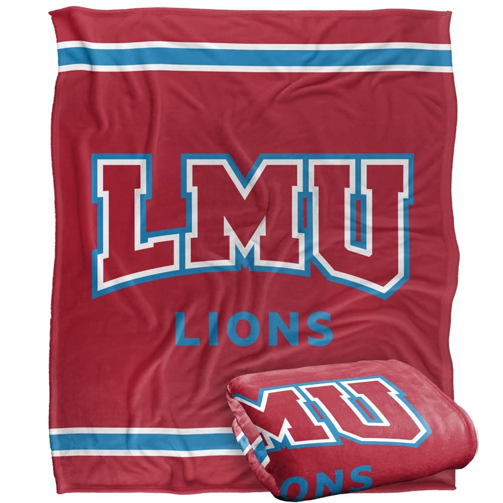 Loyola Marymount University Lions Blanket, 50"x60" Primary Logo Stripes, Silky Touch Super Soft Throw