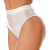 Freebily Women's Glossy High Waist Panty Briefs High Cut Rave Underwear Booty Dance Shorts Bottoms White XX-Large view 2