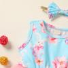 Digood Toddler Baby Girls Tulle Princess Dress Easter Cartoon Rabbit Printed Sleeveless Playwear Casual Dress Headbands(Blue,2-3 Years) view 4
