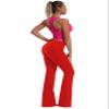 BUBBLELIME 29"/31"/33"/35" 4 Styles Women's Bootcut Yoga Pants Tummy Control - Side Pockets_Scarlet S_35" Inseam view 4