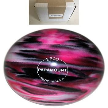 BuyBocceBalls - EPCO Duckpin Bowling Balls - - (4 3/4 inch- 3lbs. 10 oz.) Single - Marbleized - Magenta, Black & White - Made in USA