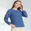 Allegra K Women's Work Tops Keyhole Neck Long Sleeve Work Shirts Blouse Dressy Casual Business Shirt X-Small Deep Blue view 3