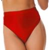 Freebily Women's Glossy High Waist Panty Briefs High Cut Rave Underwear Booty Dance Shorts Bottoms Burgundy X-Large view 2
