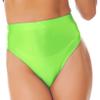 Freebily Women's Glossy High Waist Panty Briefs High Cut Rave Underwear Booty Dance Shorts Bottoms Fluorescent Green XX-Large view 2