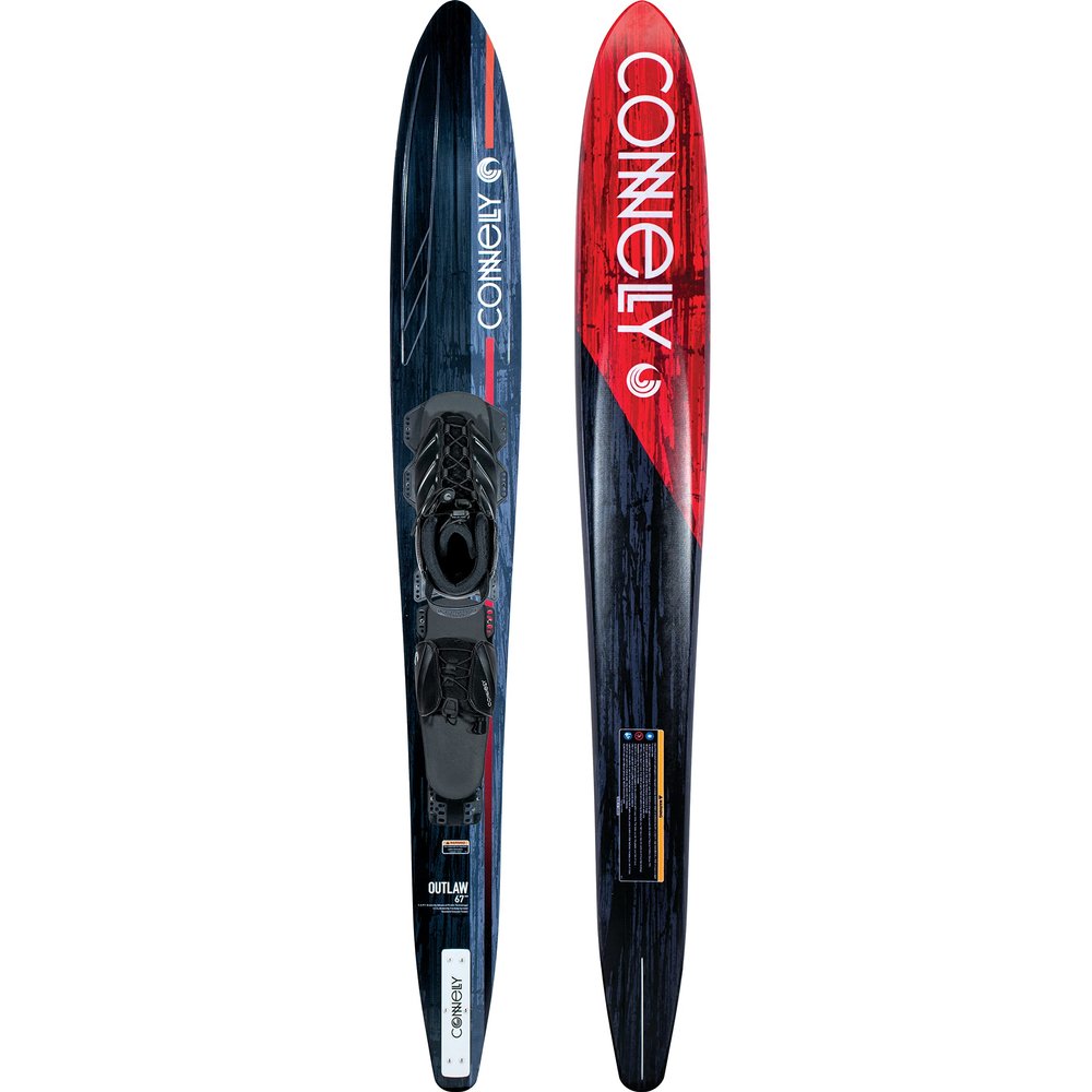 Connelly Slalom Waterski - Outlaw 67 -Tempest Front Binding with Rear Toe Plate, XL (12-14)