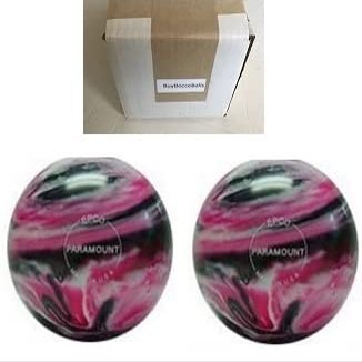 BuyBocceBalls - EPCO Duckpin Bowling Balls - - (4 3/4 inch- 3lbs. 10 oz.) Pack of 2 - Marbleized - Magenta, Black & White - Made in USA