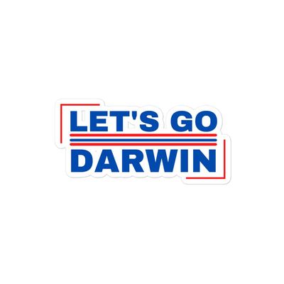 Let's Go Darwin Bumper Sticker, White, 44