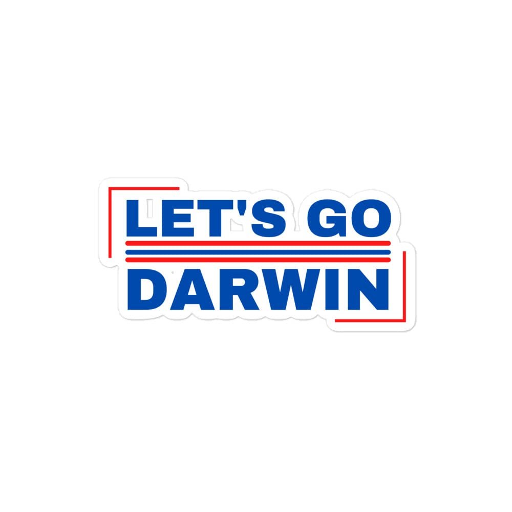 Let's Go Darwin Bumper Sticker, White, 44