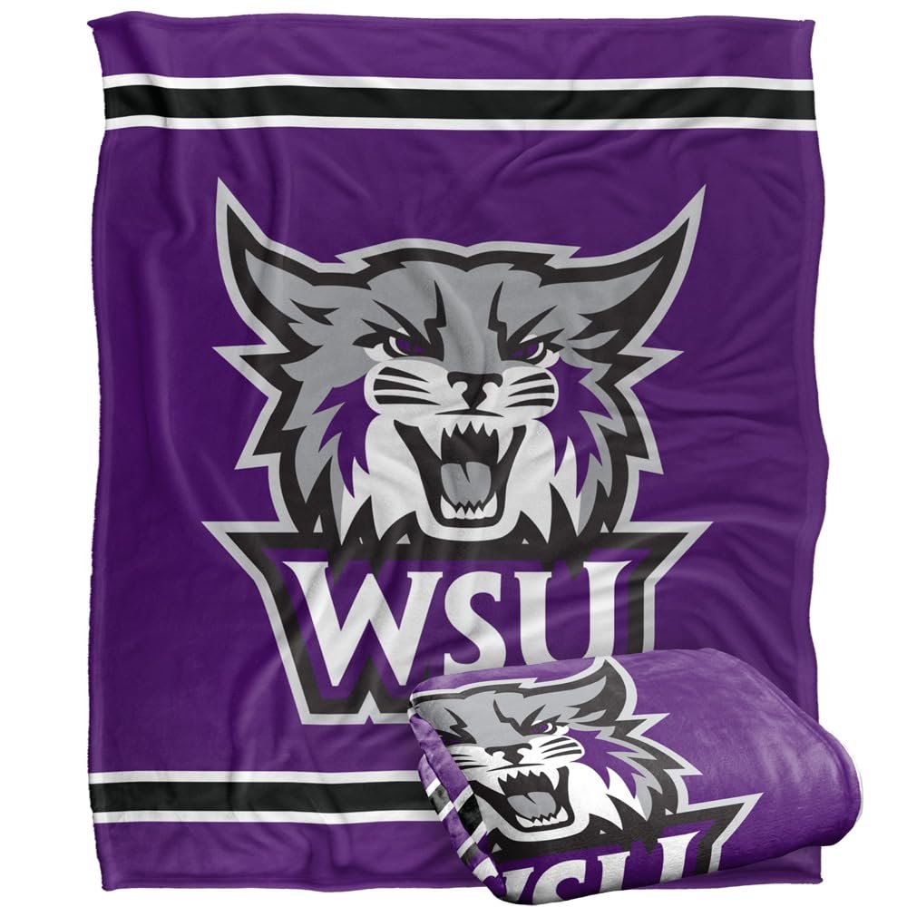 Weber State University Wildcats Blanket, 50"x60" Primary Logo Stripes, Silky Touch Super Soft Throw