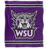 Weber State University Wildcats Blanket, 50"x60" Primary Logo Stripes, Silky Touch Super Soft Throw view 2