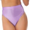 Freebily Women's Glossy High Waist Panty Briefs High Cut Rave Underwear Booty Dance Shorts Bottoms Light Purple Medium view 2
