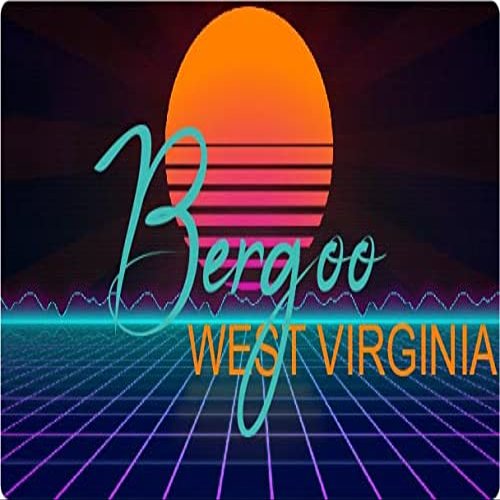 Bergoo West Virginia 2 X 1.25-Inch Vinyl Decal Stiker Retro Neon Design