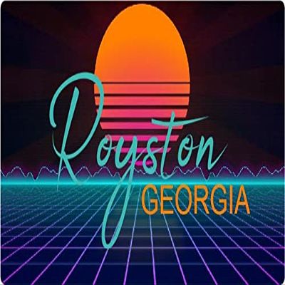 Royston Georgia 2 X 1.25-Inch Vinyl Decal Stiker Retro Neon Design