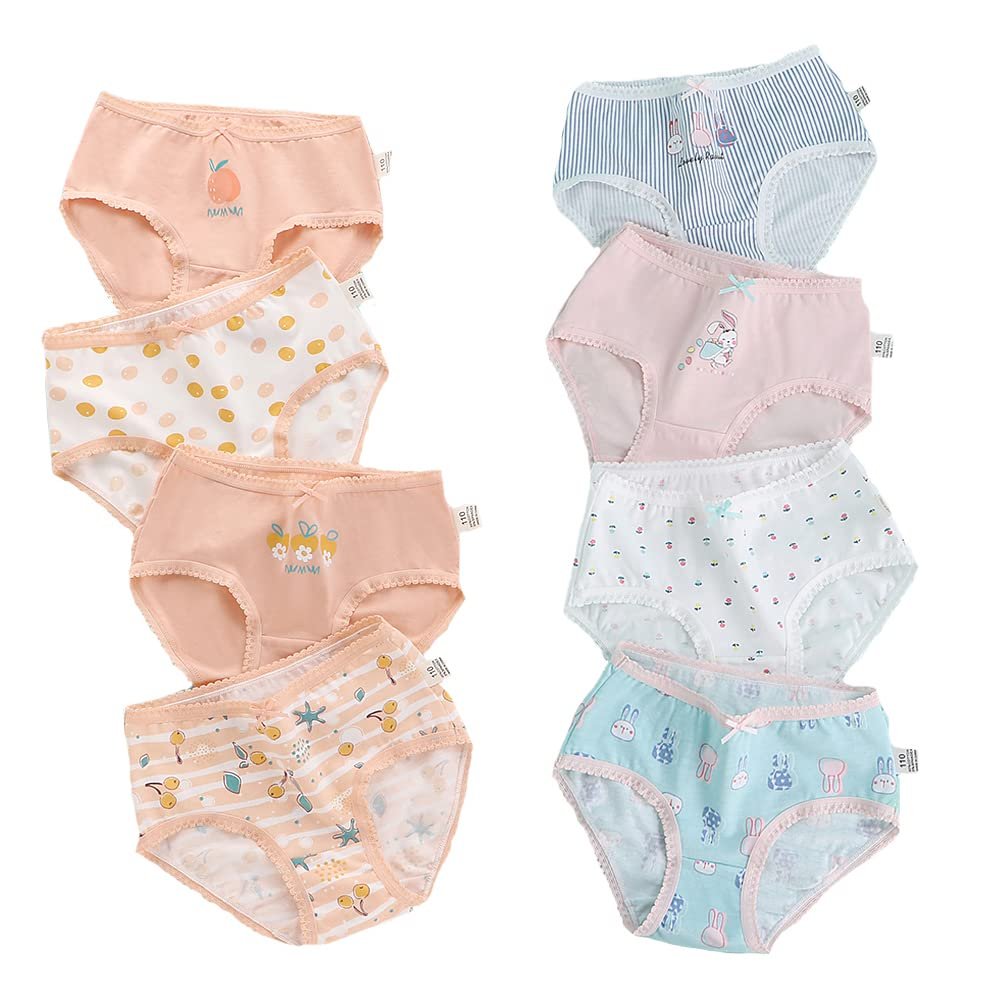 benetia Big Girls Underwear Cotton 8-Pack Size 11 12 13 Pink
