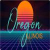 Oregon Illinois 2 X 1.25-Inch Vinyl Decal Stiker Retro Neon Design view 1