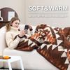 ACUSHLA Merino Wool Camp Blanket - Soft Warm Thick Washable Large Bed Couch Outdoor Camping Sleeping Travel Throw Blanket All Weather, Aztec Brown 79X63 view 3