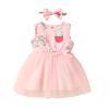 Digood Toddler Baby Girls Tulle Princess Dress Easter Cartoon Rabbit Printed Sleeveless Playwear Casual Dress Headbands(Pink,18-24 Months) view 1