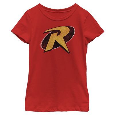 DC Comics Warner Bros. Girls Batman Red Robin Short Sleeve Tee T Shirt, Red, X-Large US