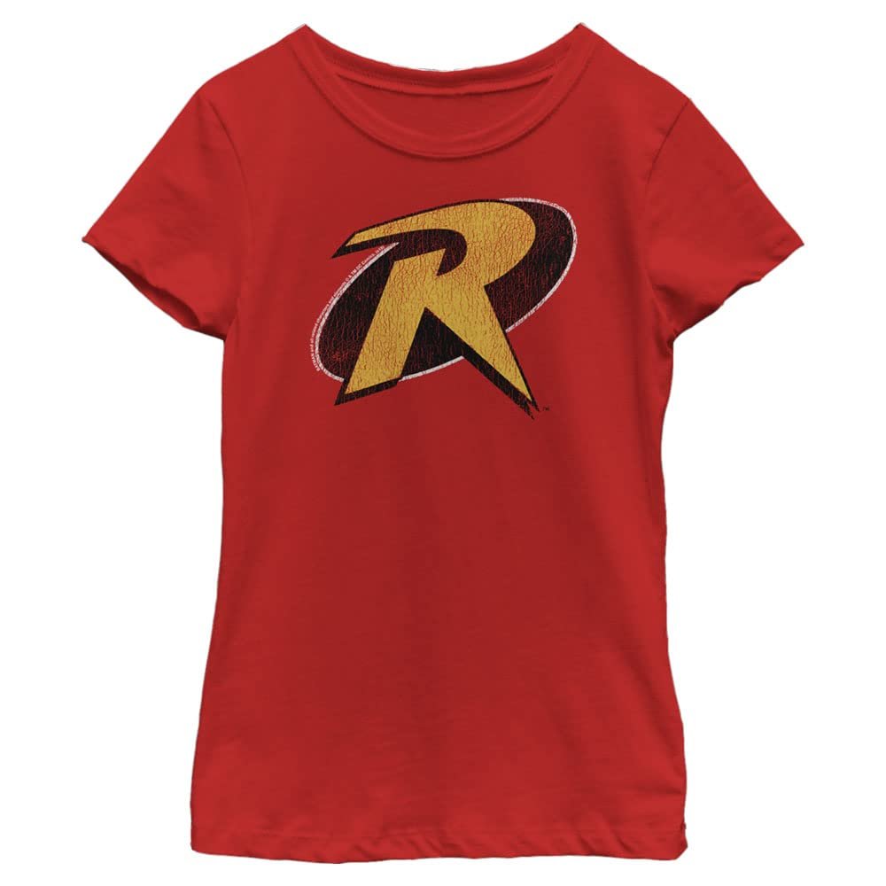 DC Comics Warner Bros. Girls Batman Red Robin Short Sleeve Tee T Shirt, Red, X-Large US