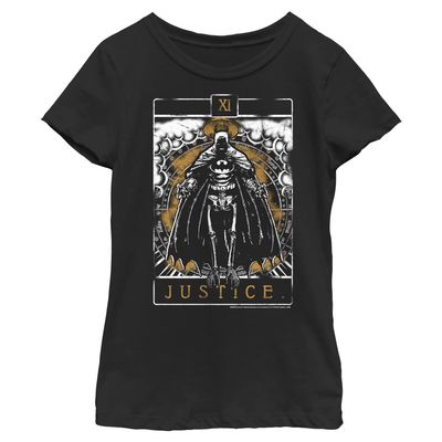 DC Comics Warner Bros. Girls Batman Justice Short Sleeve Tee T Shirt, Black, Medium US