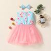 Digood Toddler Baby Girls Tulle Princess Dress Easter Cartoon Rabbit Printed view 3