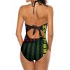 BAIKUTOUAN Juneteenth American Flag Women's One Piece Swimsuits Halter V Neck Bathing Suits Tummy Control Swimwear XL view 4