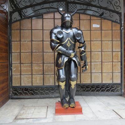 Nautical-Mart Medieval Knight Gothic Suit of Armor Horns 15th Century Body Armour (Full Suit of Armor) black