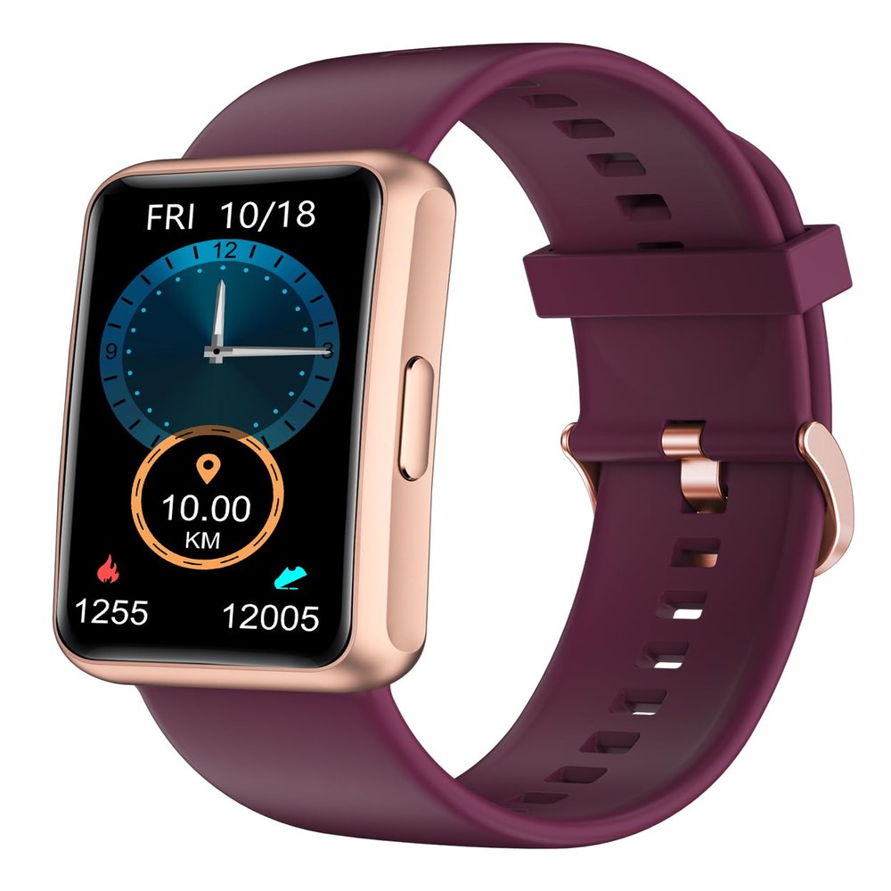 HUAKUA Fitness Tracker No Bluetooth No APP No Phone Needed, Fitness Watch for Men Women Parents IP68 Waterproof with Full Touch Screen Steps Calories Counter Sleep Tracker Alarm Clocks (Purple)