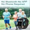 HUAKUA Fitness Tracker No Bluetooth No APP No Phone Needed, Fitness Watch for Men Women Parents IP68 Waterproof with Full Touch Screen Steps Calories Counter Sleep Tracker Alarm Clocks (Black) view 2
