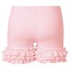 FEESHOW Baby Toddler Girls Casual Elastic Waistband Tiered Ruffle Hem Cotton Tumbling Athletic Shorts Pink 1-2 Years view 2