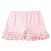FEESHOW Baby Toddler Girls Casual Elastic Waistband Tiered Ruffle Hem Cotton Tumbling Athletic Shorts Pink 1-2 Years view 4